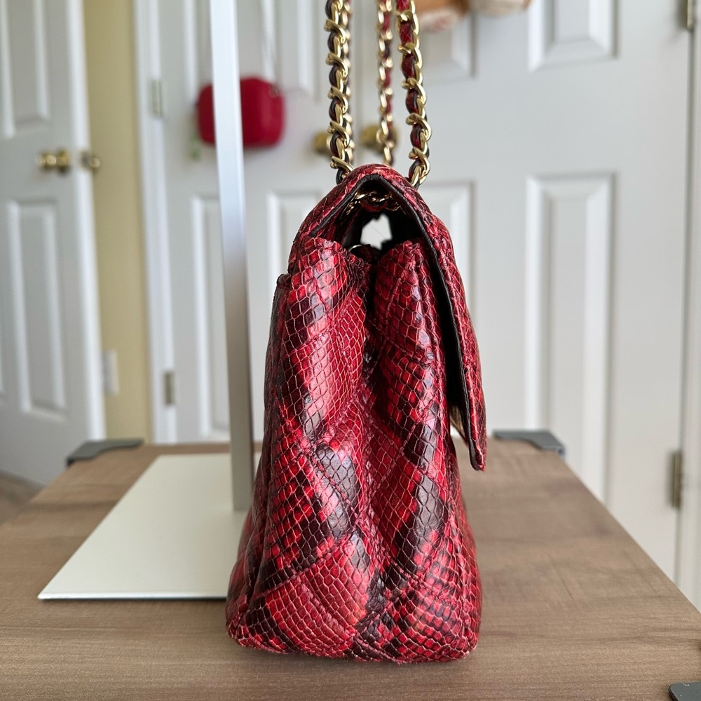 #43. Michael Kors Sloan Large QuiltedEmbossed-Leather ShoulderBag, RedSnakePrint - Picture 5 of 15